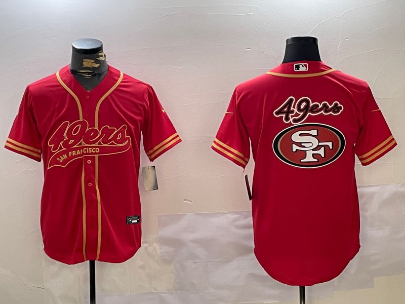 Men San Francisco 49ers Blank Red Gold Joint Name 2024 Nike Limited NFL Jersey style 10
